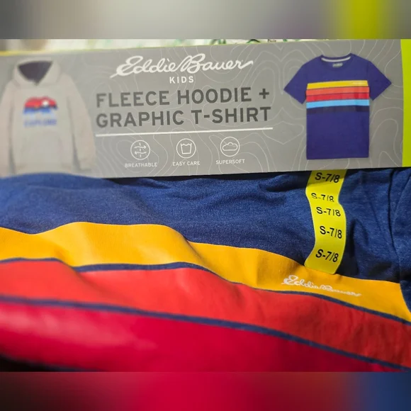 Small 7/8, Eddie Bauer Boys' 2-Pack Camo Hoodie & Tee - Picture 3 of 4